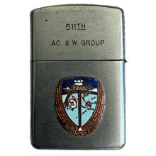 Load image into Gallery viewer, USAF 1954 511TH AIR CONTROL AND WARNING GROUP WINDPROOF LIGHTER