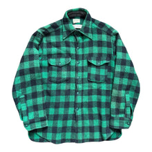 Load image into Gallery viewer, 1950s LL Bean Green Buffalo Plaid Wool Hunting Shirt