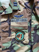 Load image into Gallery viewer, 1992 U.S. Air Force Woodland Camouflage BDU Captain 354 Fighter Squadron Bulldogs