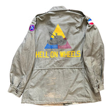 Load image into Gallery viewer, WWII U.S. Army M-1943 Field Jacket With Theater Made Hell on Wheels Stencil
