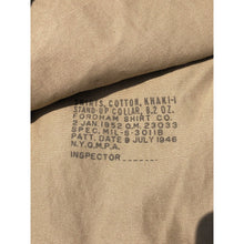 Load image into Gallery viewer, 1952 U.S. Army Corporal Khaki Officer Dress Shirt