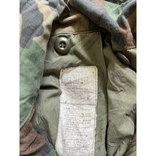 Load image into Gallery viewer, 1983 U.S. Army Woodland Camouflage M-65 Field Jacket Major James 1st Army