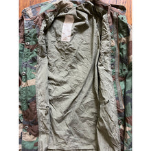 Load image into Gallery viewer, 1983 U.S. Army Woodland Camouflage M-65 Field Jacket Major James 1st Army