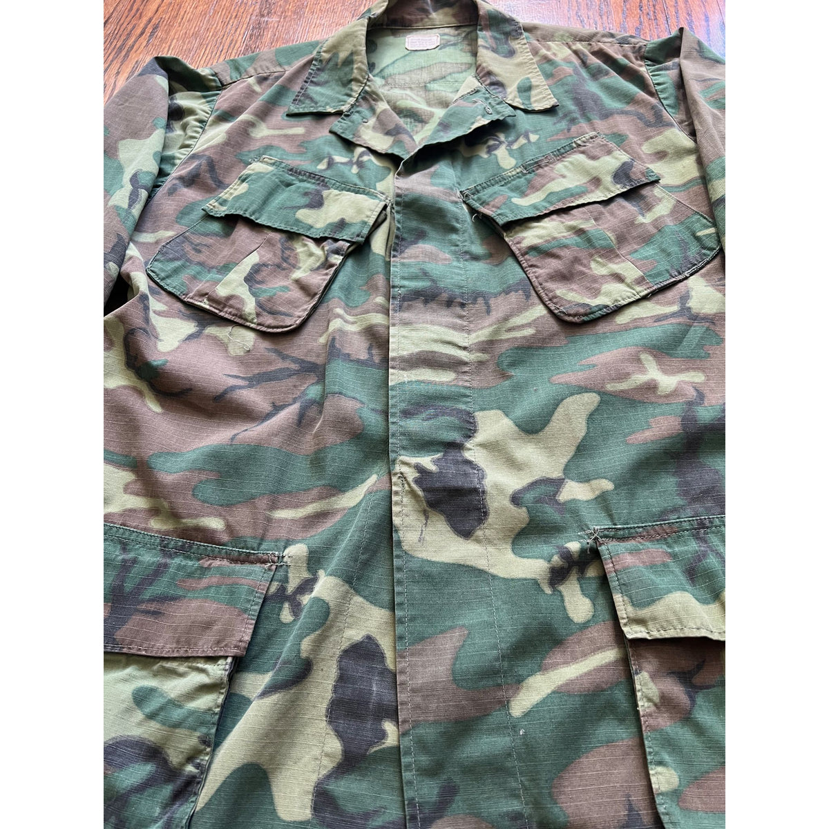 Vintage 1969 Vietnam Slant Pocket ERDL Camo Poplin Jungle