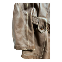 Load image into Gallery viewer, 1970s Leather Trench Coat Size 46