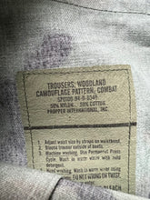 Load image into Gallery viewer, 1994 Woodland Camouflage Combat Trousers Large Short