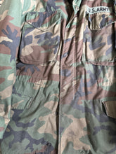 Load image into Gallery viewer, 1982 U.S. Army 1st Armored Division Woodland Camouflage M-65 Field Jacket
