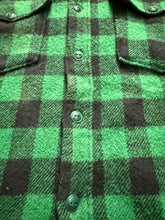 Load image into Gallery viewer, 1950s LL Bean Green Buffalo Plaid Wool Hunting Shirt
