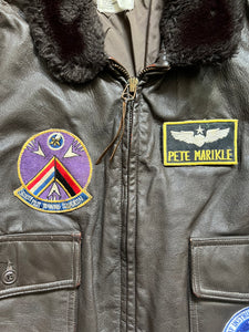 1989 USN G-1 Flight Jacket LT Colonel Peter Marikle