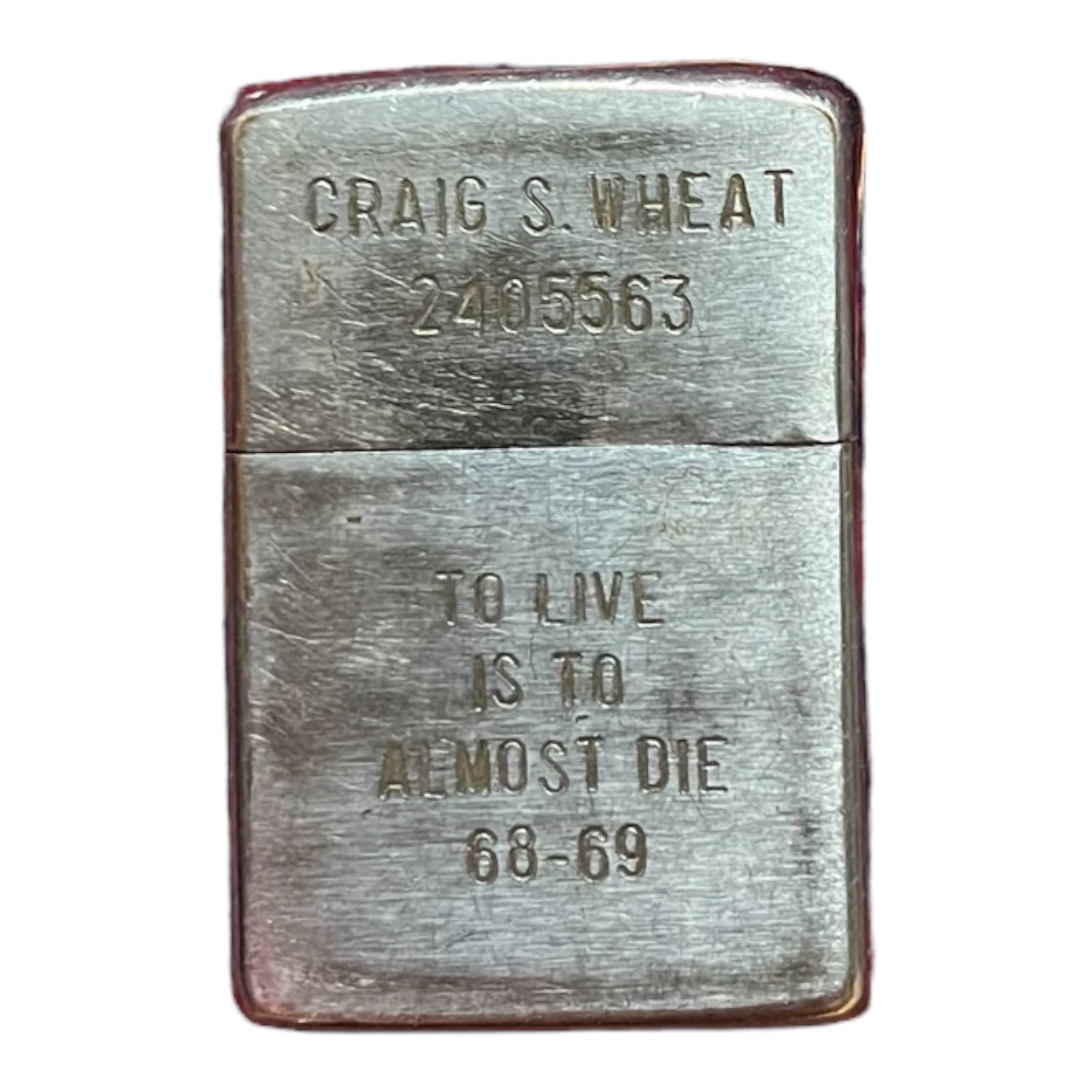 1965 Vietnam War Zippo Lighter To Live and Almost Die Craig S