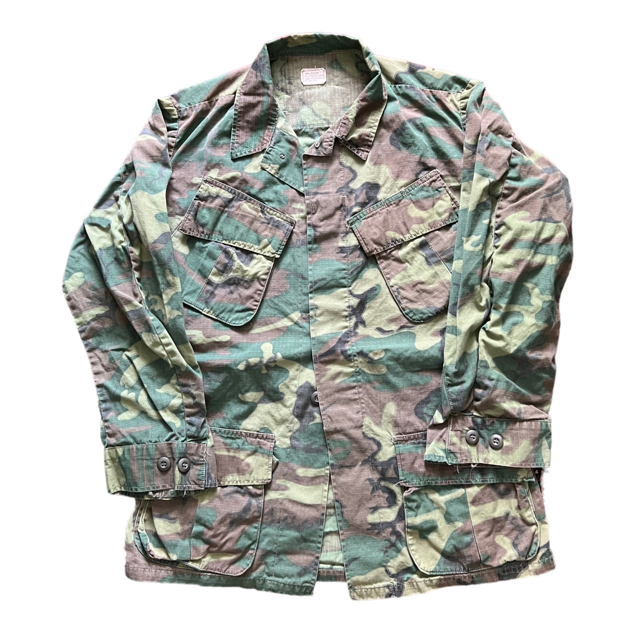 1969 Vietnam War ERDL Camouflage Jungle Jacket Small Regular 