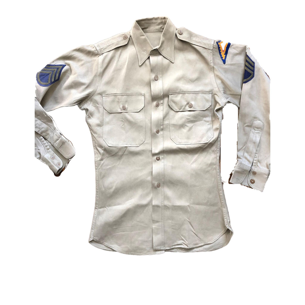 WWII U.S. Army 7th Army Staff Sergeant Officer Dress Shirt