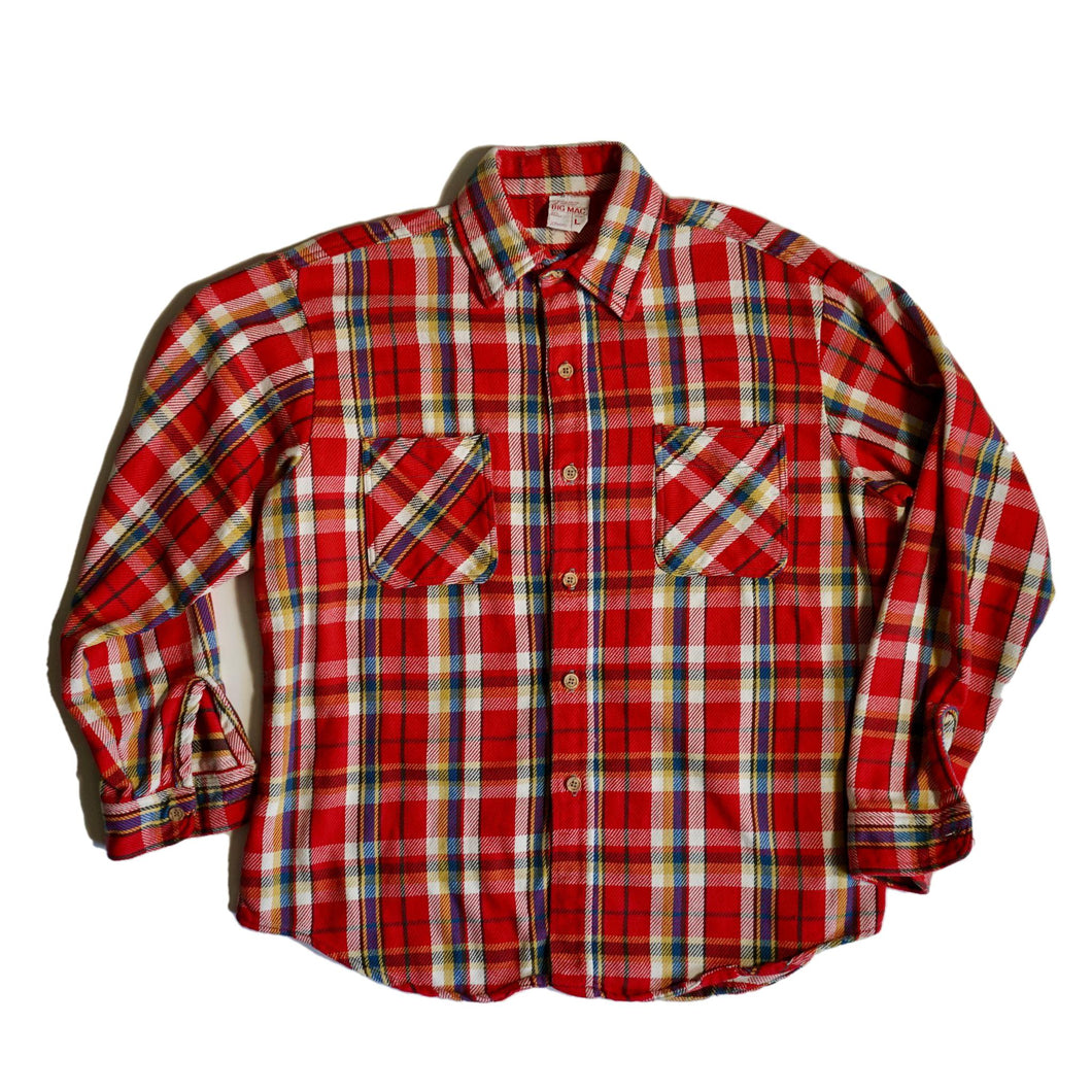 Vintage 1970s Big Mac Red Plaid Sanforized Shirt