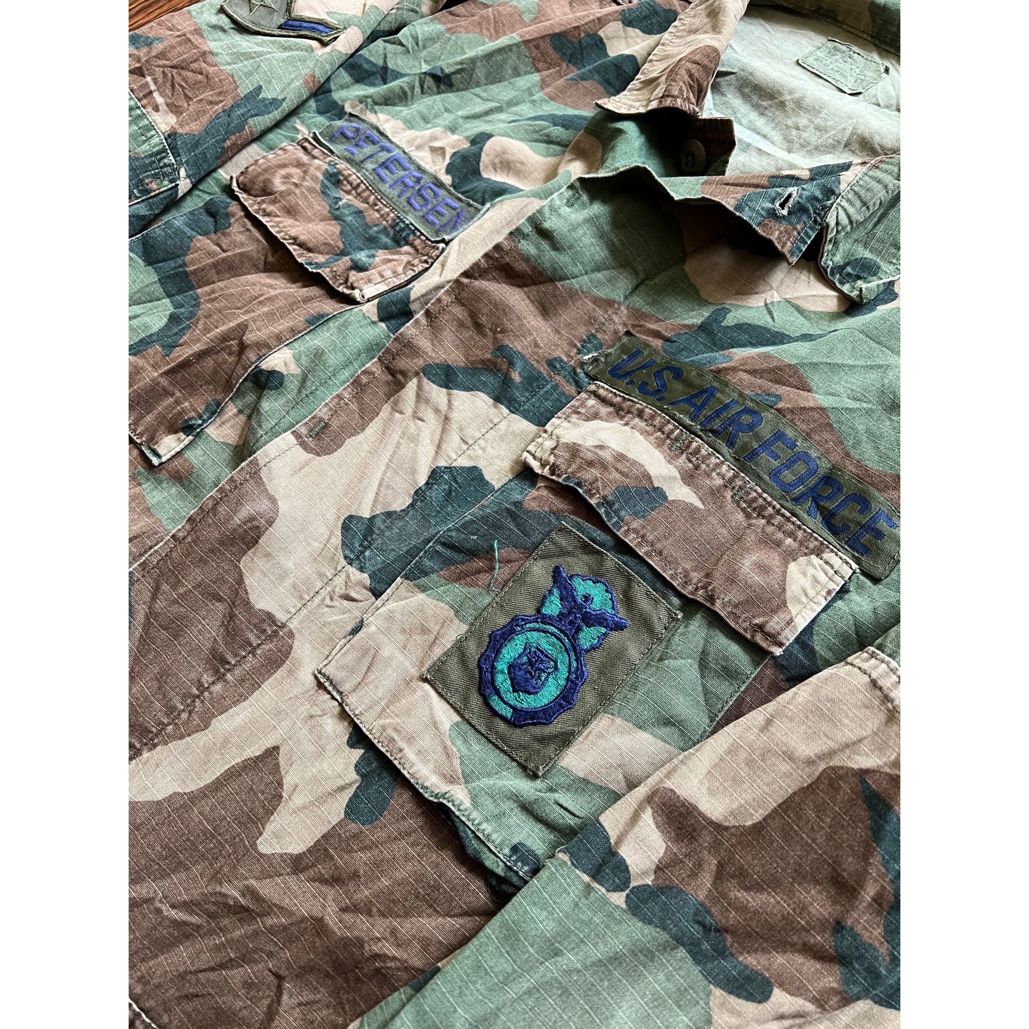 1985 U.S. Air Force Woodland Camouflage BDU Airman Petersen