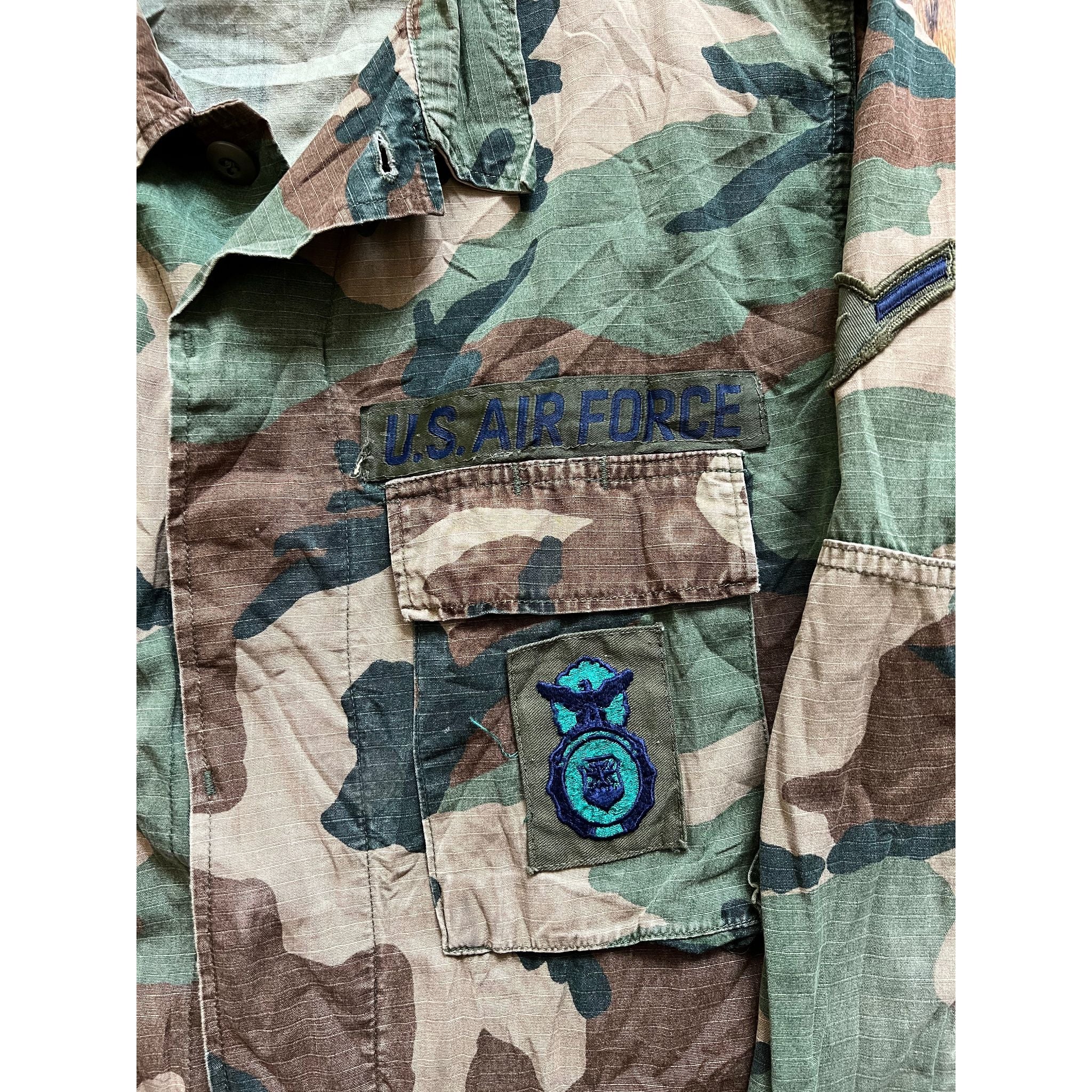 1985 U.S. Air Force Woodland Camouflage BDU Airman Petersen