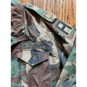 1983 U.S. Army Woodland Camouflage M-65 Field Jacket Major James 1st Army