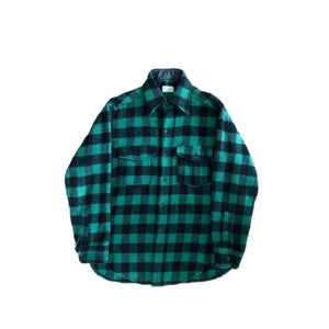 1960s L.L. Bean Green Buffalo Plaid Wool Shirt