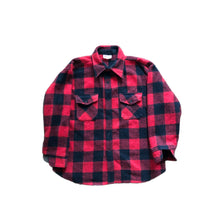 Load image into Gallery viewer, 1970s Sears Red Buffalo Check Plaid Wool Shirt
