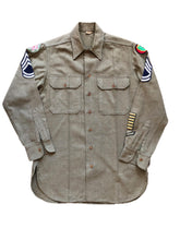 Load image into Gallery viewer, WWII U.S. Army Wool Officers Dress Shirt 6th Army and 24th Infantry Division
