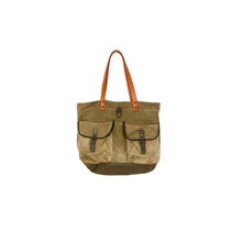 Load image into Gallery viewer, Vintage Khaki Tote Bag with Buckles
