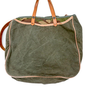 Vintage Messenger Tote Bag with Camouflage