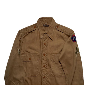 WWII Officers Khaki Dress Shirt Third Army