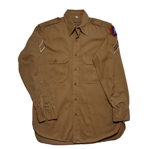 WWII Officers Khaki Dress Shirt Fifth Army