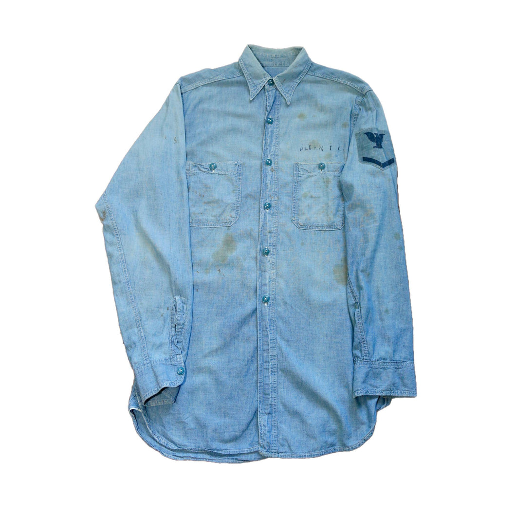 Vintage WWII 1940s USN Chambray Shirt