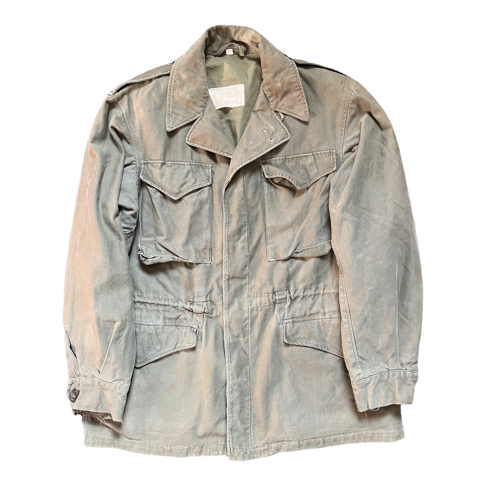 【40s 白タグ】M-43 M-1943 フィールドジャケット カーキ 36R 40's U.S.ARMY M-1943 M-43 フィールドジャケット オリーブ
