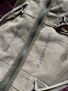 WWII Pilot Canvas Duffle Bag Stenciled